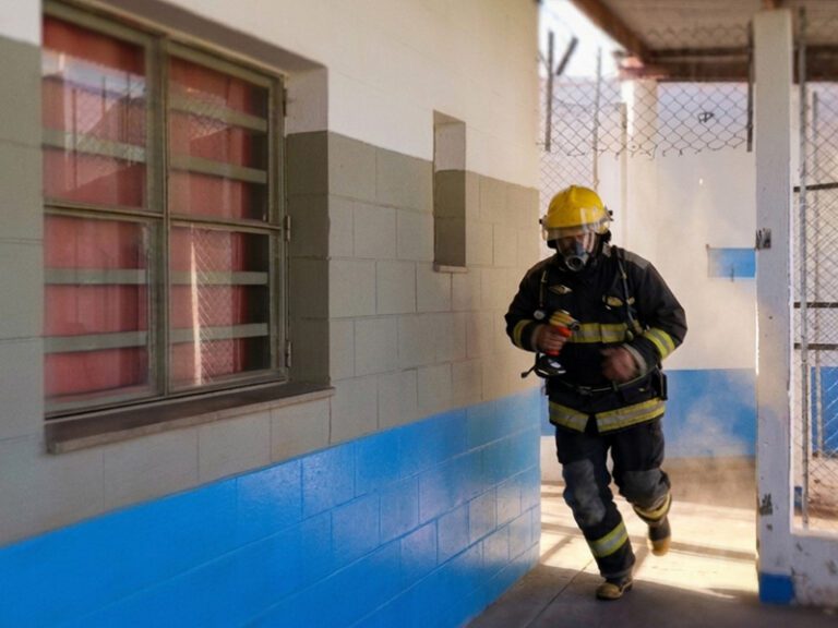 Se desarrolló un simulacro de incendio en la Unidad 19