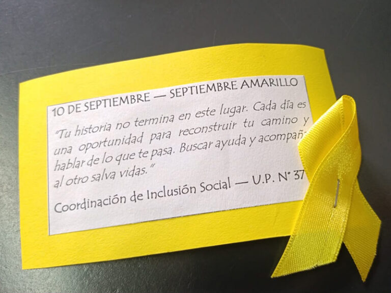 Se realizó el primer taller de concientización y prevención del suicidio «Septiembre Amarillo» en cárcel de Barker.